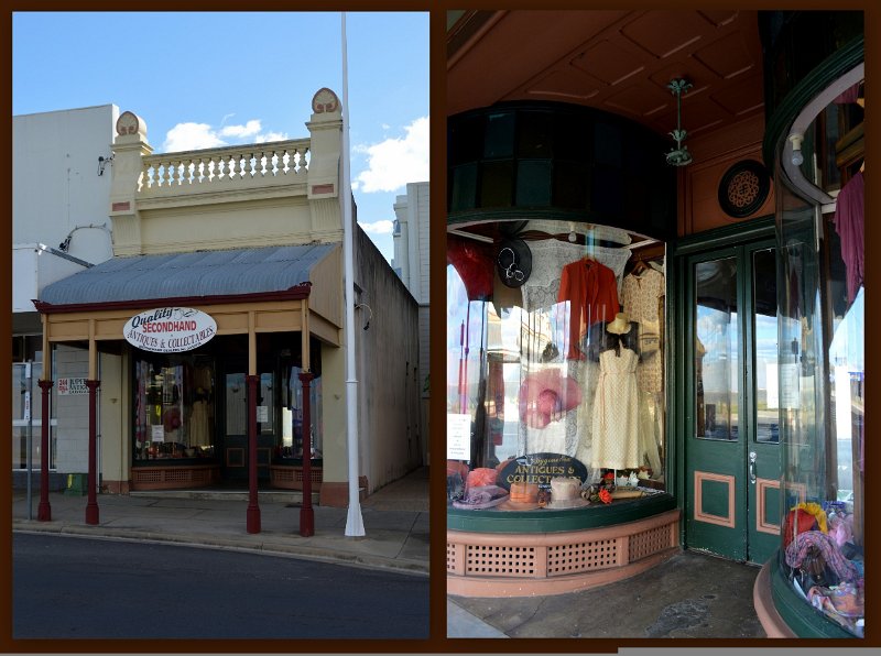 19ChTowers24.jpg - Charters Towers -  town centre where a more modest building now houses cute boutiques with classic Australian bull-nosed corrugated awnings and curved glass shop front